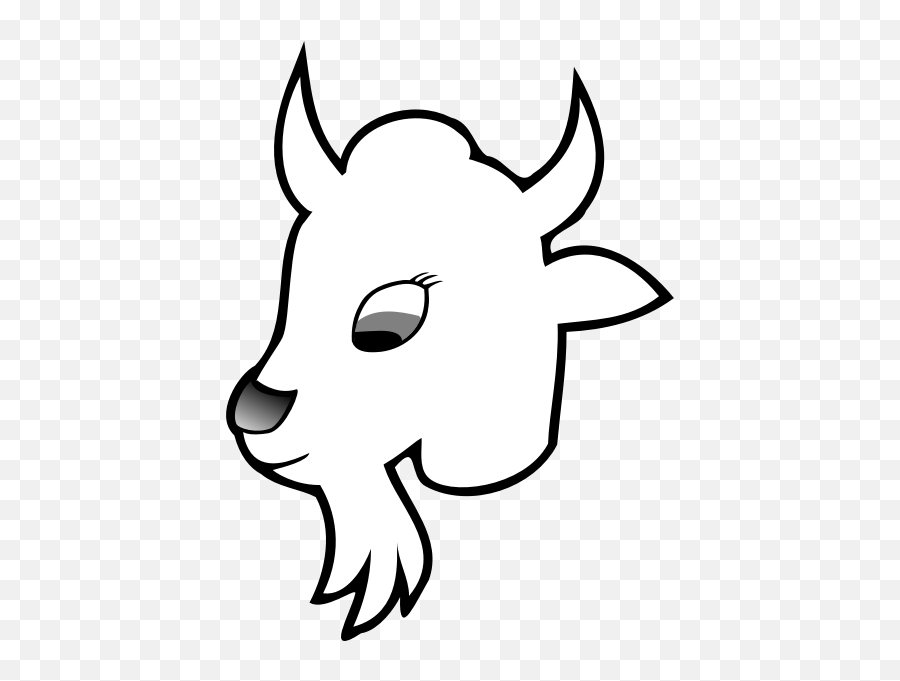 Goats Head Clipart Black And White - Goat Animated Png,Goat Head Png - free  transparent png images 