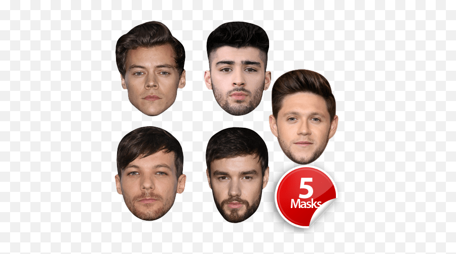 One Direction Mask Pack - One Direction Head Cutout Png,One Direction Transparents