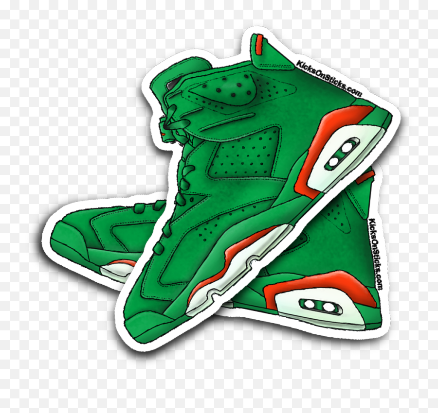 Jordan 6 Gatorade Green Sneaker Sticker - Jordan 6 Gatorade Art Png,Gatorade Logo Png