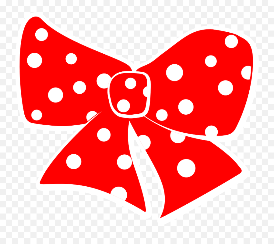 Red Bow With White Polka Dots Clip Art - Vector Polka Dot Bow Vector Png,Polka Dot Png