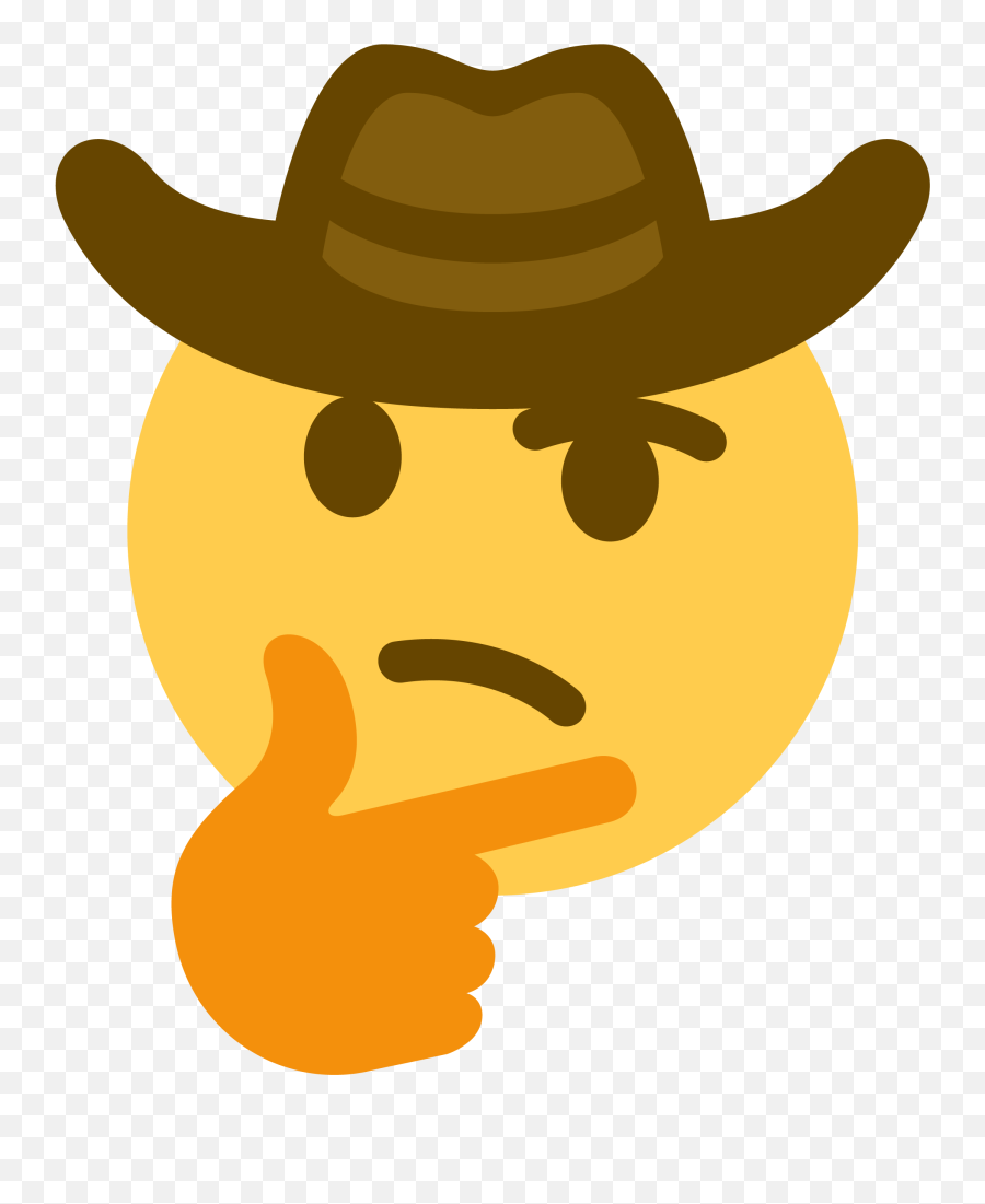 Thinkingcowboy - Discord Emoji Thinking Emoji With Cowboy Hat Png,Cowboy Emoji Transparent
