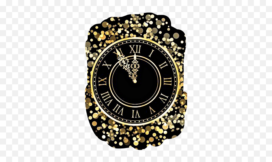 Black Background Gold Sticker By Kimmy Bird Tasset - Clock Png,Gold Clock Png