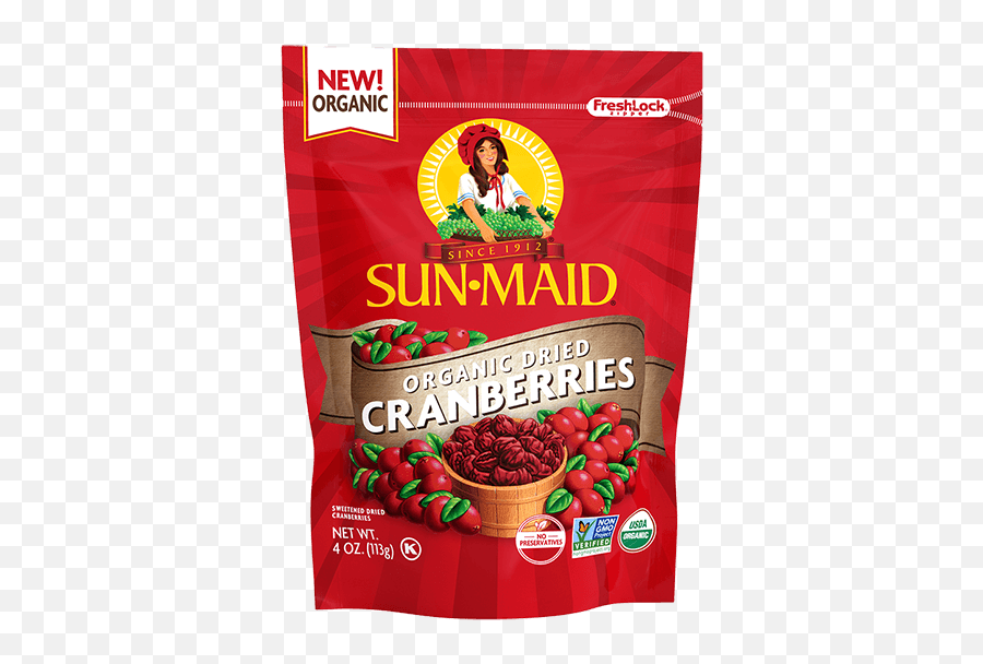 Sun - Maid Organic Dried Cranberries 627098 Png Images Pngio Sun Maid Raisin,Cranberries Png