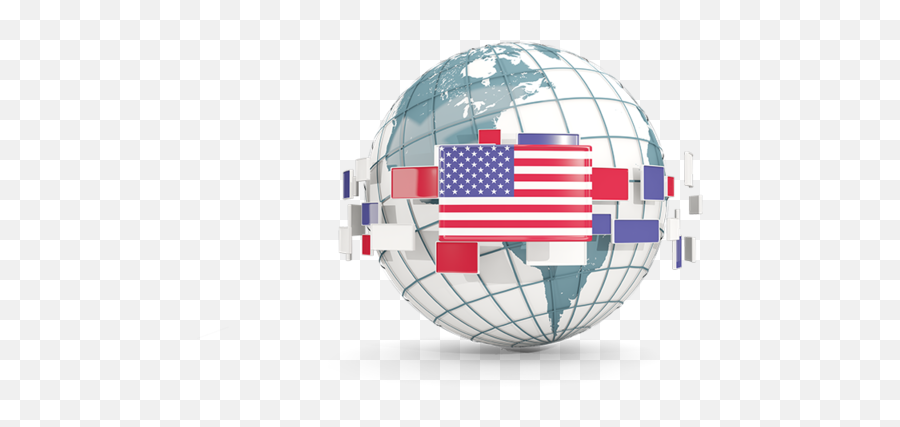 Globe With Line Of Flags Illustration Flag United - Globe With Bahamian Flag Png,Us Flag Icon Png