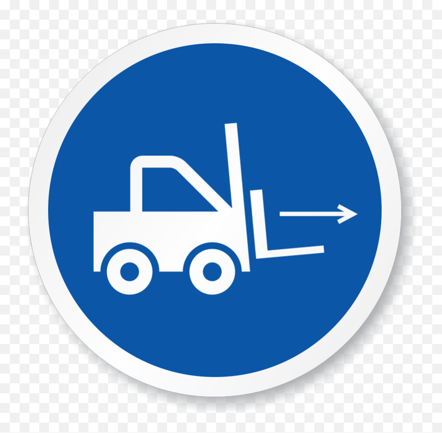 Iso Forklift Point Sign With Right Arrow - Forklift Labels Png,Side Profile Icon