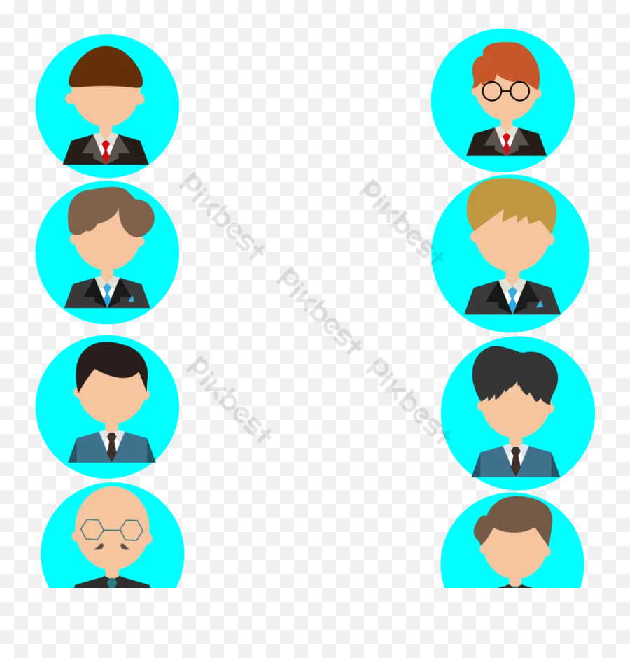 Flat Cartoon Business Character Vector For Adult Png Free Avatar Icon Profession - 