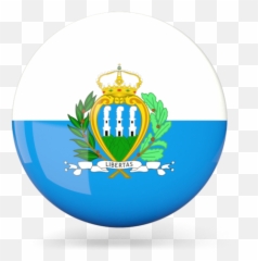 Glossy Round Icon Illustration Of Flag San Marino - Flag png