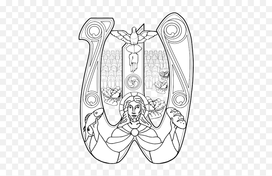 Christ With A Fish And Bread Symbol Vector Graphics Public - Coloriage Eucharistie Png,Bread Icon