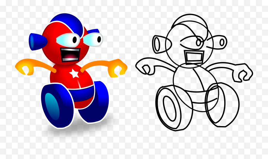 Vector Image Of Wheeled Robot Game Character Public Domain - Cartoon Wheeled Robot Png,Monster Icon Robot
