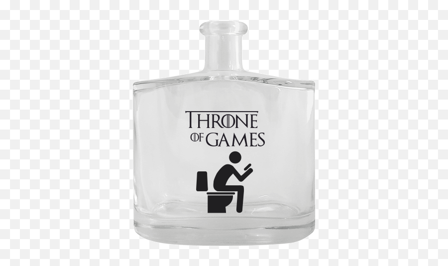 Clear Glass Hip Flask 500 Ml With Printing Throne Of Games - Game Of Thrones Png,Throne Transparent