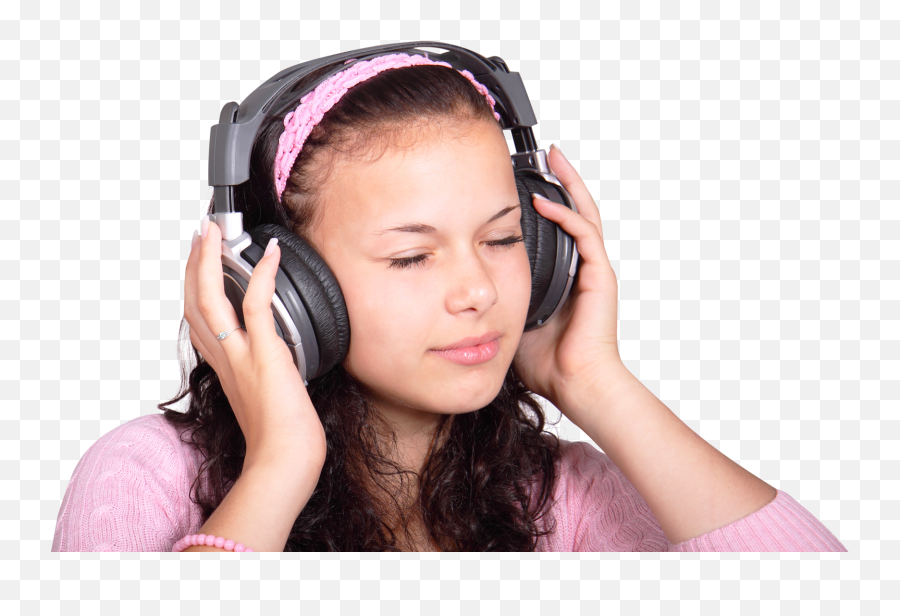 Girl Listening Music With Headphones - Kids With Headphones Png,Headphones Png