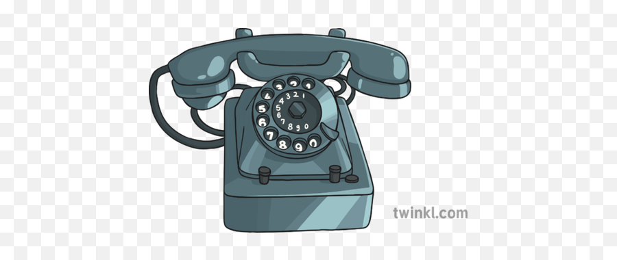 Old Phone Illustration - Twinkl Corded Phone Png,Old Phone Png