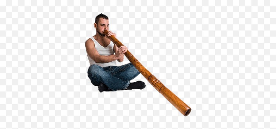 Download Musician Playing The Didgeridoo Transparent Png - Didgeridoo Player Png,Flute Transparent Background