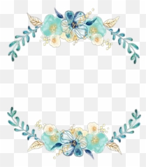 Floral Blue Frame Png Transparent Images All - Png