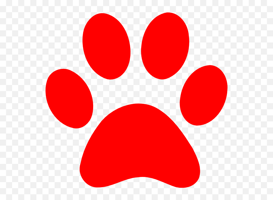 Dog Paw Print Stencil Clipart - Red Paw Print Clip Art Png,Dog Paw Png