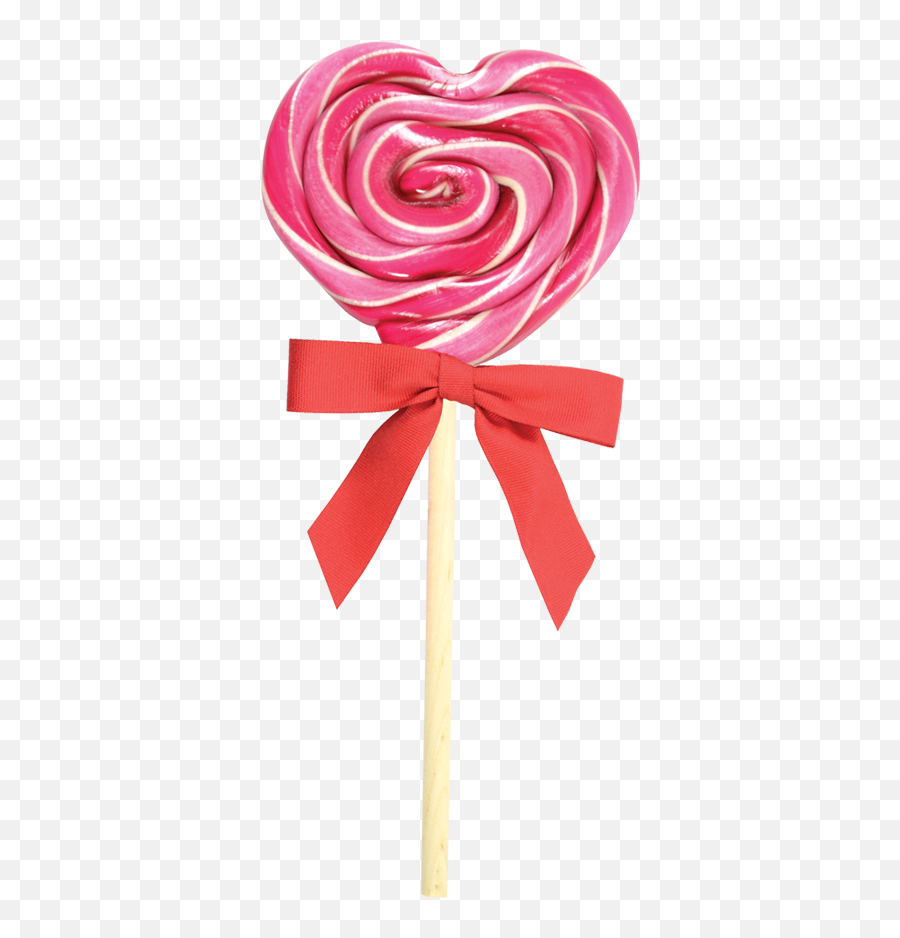 Organic Cherry Heart Lollipop - Lollipop With Ribbon Png,Lolipop Png