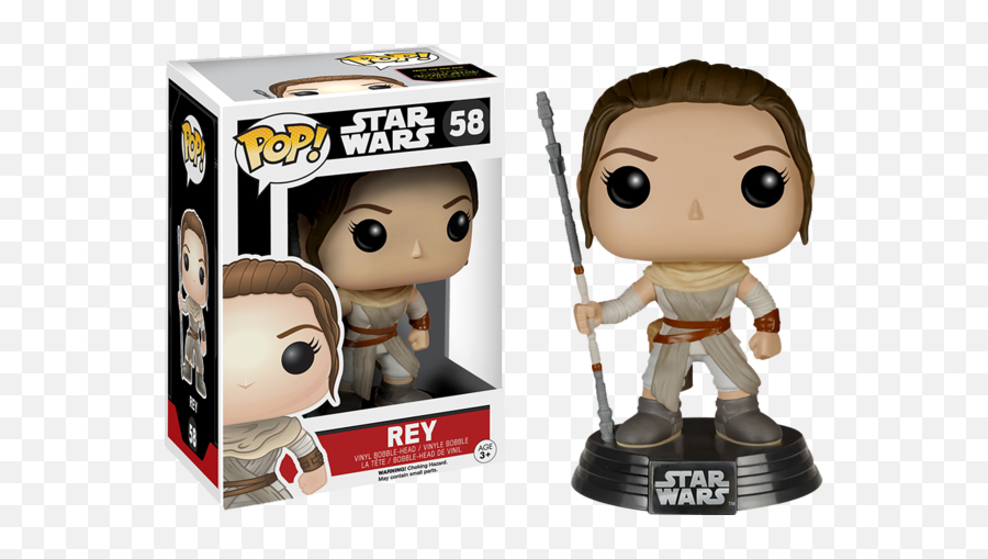 Star Wars - Rey Episode Vii The Force Awakens Pop Vinyl Funko Pop Rey Star Wars Png,Rey Star Wars Png