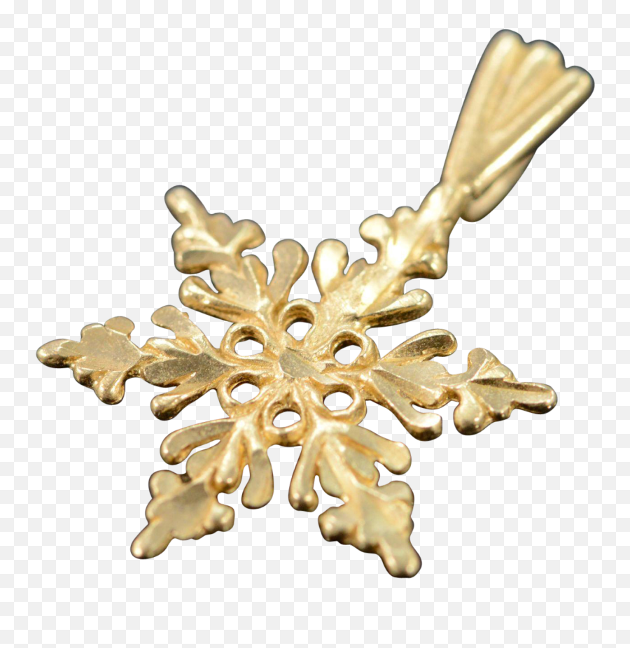 14k Delicate Diamond Cut Snowflake Charmpendant Clipart - Solid Png,Gold Snowflakes Png