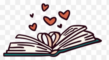 Open Book Hearts Illustration - Transparent PNG u0026 SVG vector Book Heart Clip Art Svg