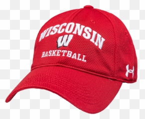 Under Armour Wisconsin Basketball Adjustable Hat Red - For Baseball png