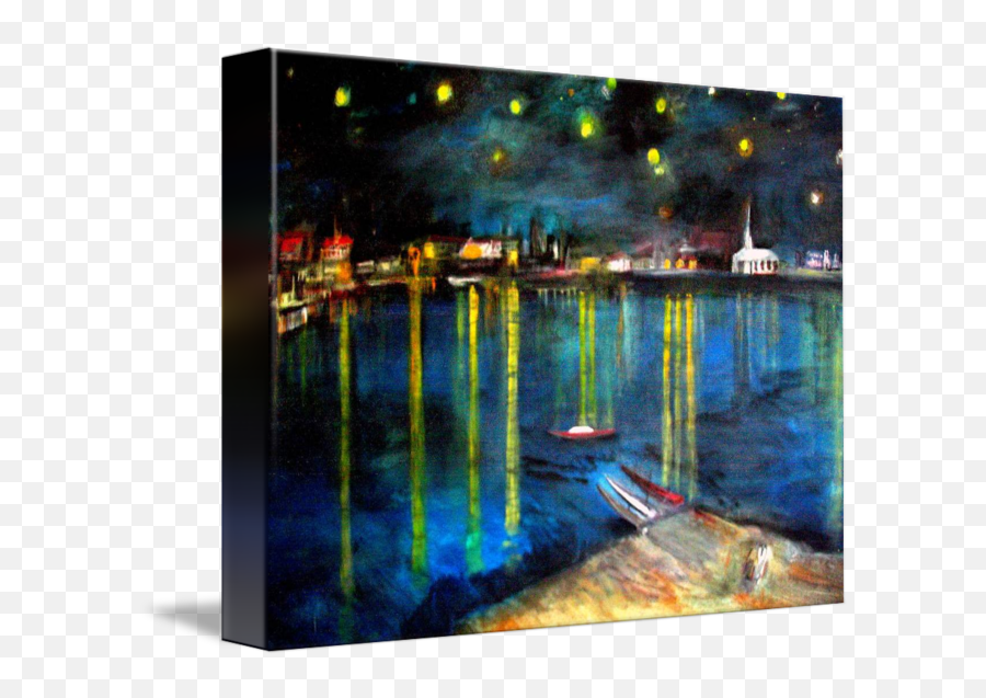 Starry Night Over The Rhone River By Rick Todaro Png