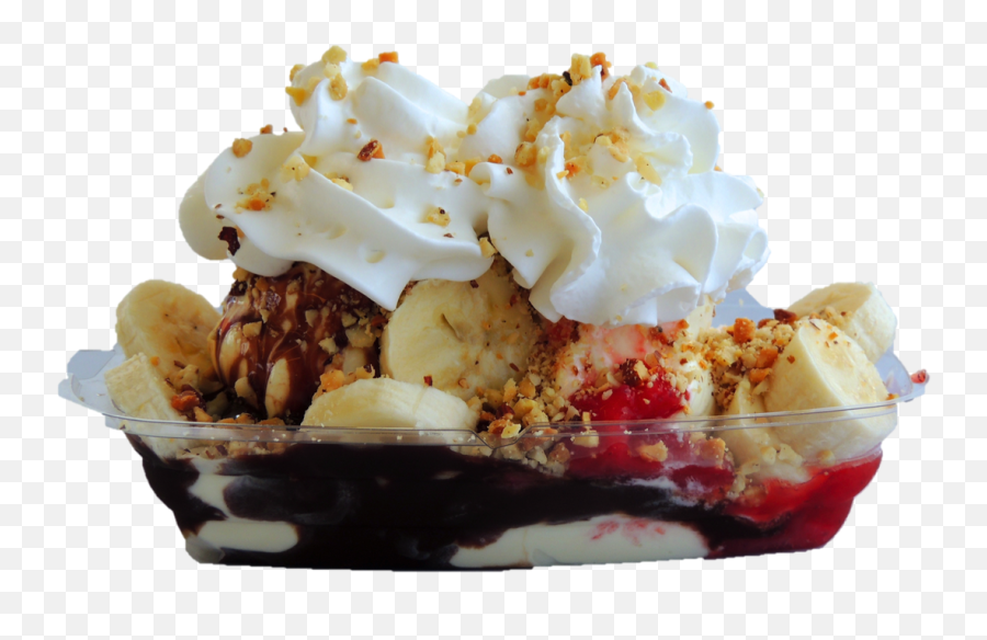 Deep Fried Bananas Ice Cream Png - Banana Split,Banana Split Png