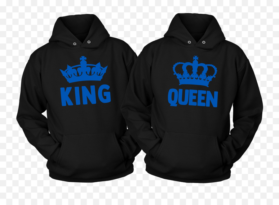 King U0026 Queen Crown Combo Couples Blue Line Hoodies - My Heart Belong To Him My Heart Belong To Her Png,Queen Crown Logo