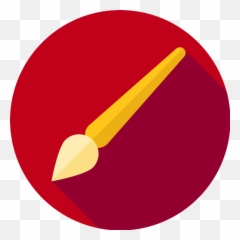 Picture - u201c Paint Brush Icon Circle Full Size PNG Pink Png