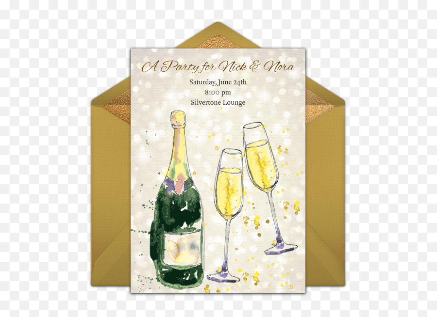Champagne Toast Online Invitation - Champagne Png,Champagne Toast Png