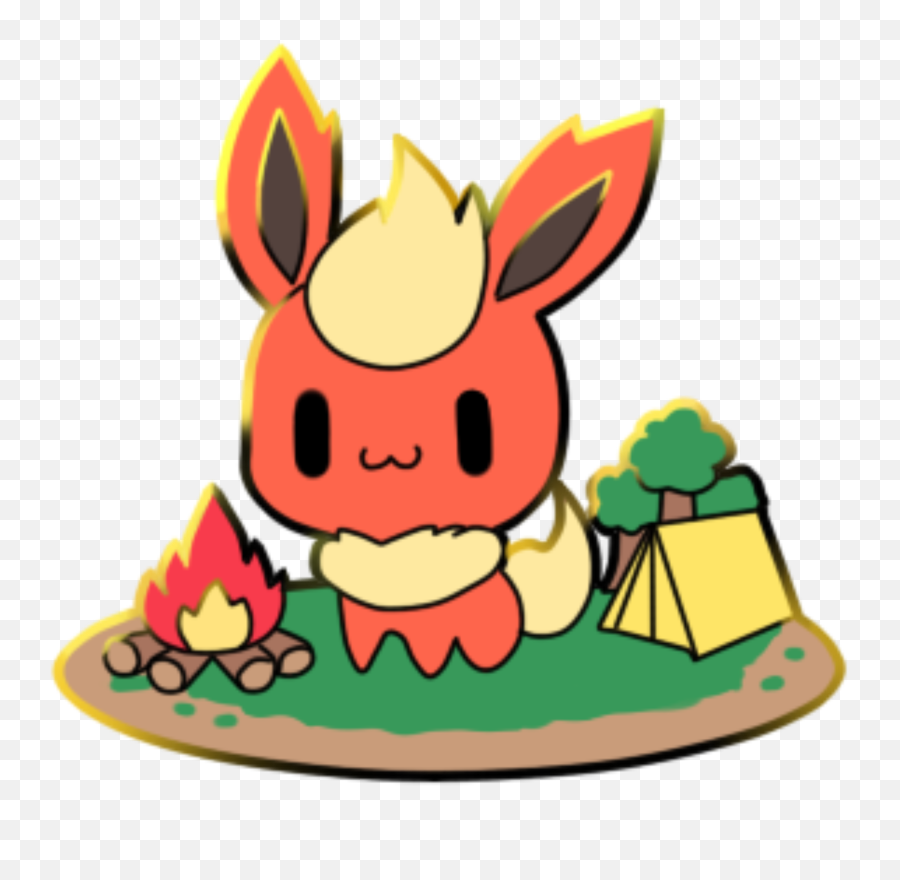 Pokemon Flareon Eeveeloutions Sticker By Probably - Happy Png,Flareon Transparent
