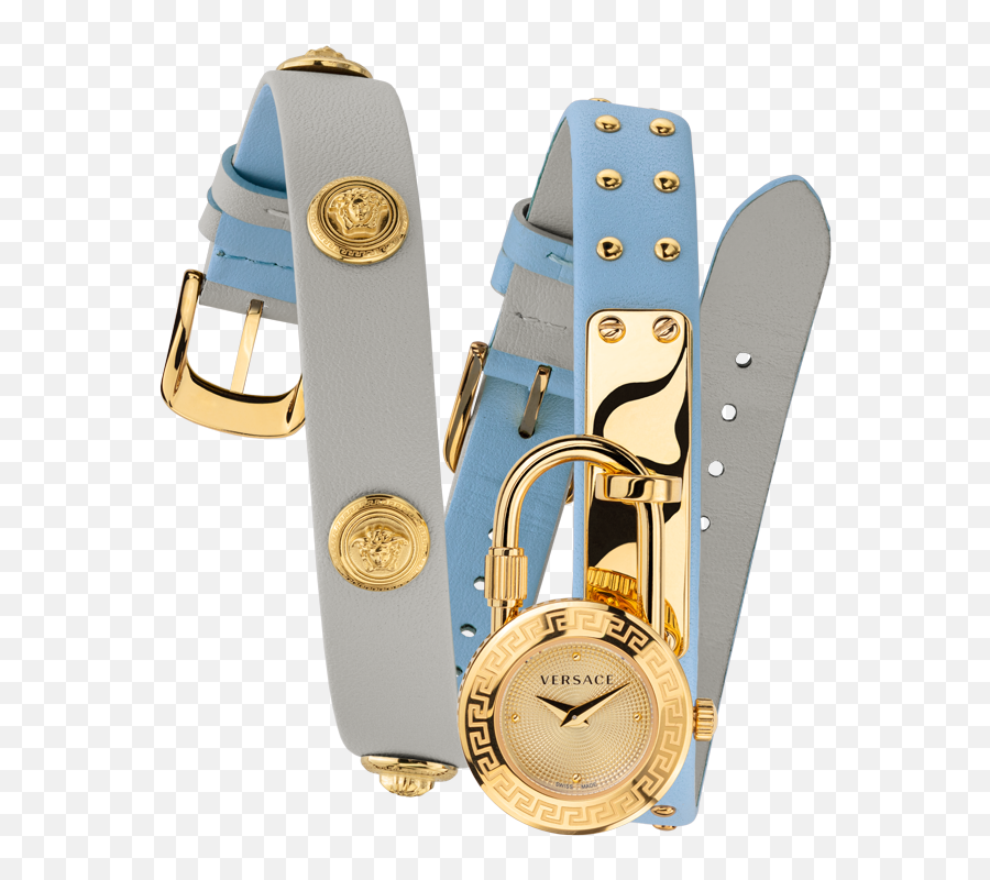 Versace Medusa Lock Icon Watch Leather - Watch Png,Versace Icon Chain Necklace