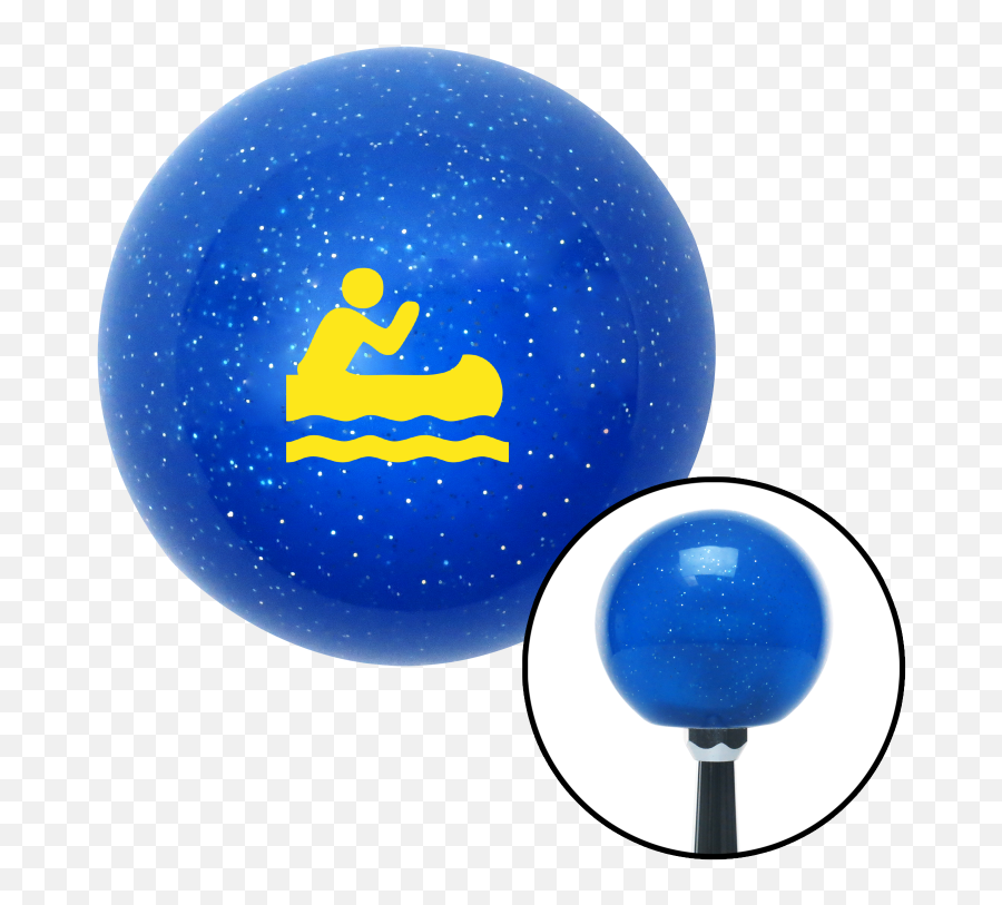 Yellow Marine In Canoe Blue Metal Flake Shift Knob W M16x15 Insert Floor Shifter Auto Manual Automatic Custom Universal 4 5 6 Speed Transfer Case - 5 Speed Cool Shifter Knobs Png,Icon Coilover