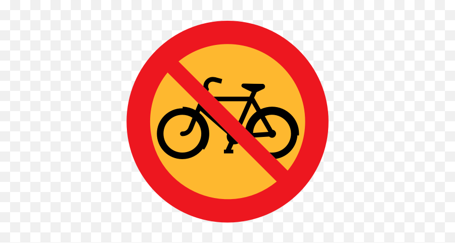 No Bicycles Roadsign Png Clip Art - Bicycle Clipart Black And White,No Entry Icon