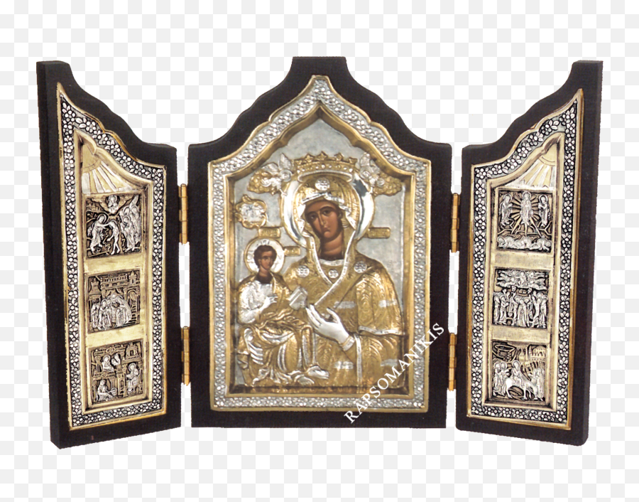 Byzantine Silver Icons Virgin Mary 605 1 Greek Orthodox Icon - Religious Item Png,Russian Icon Mary