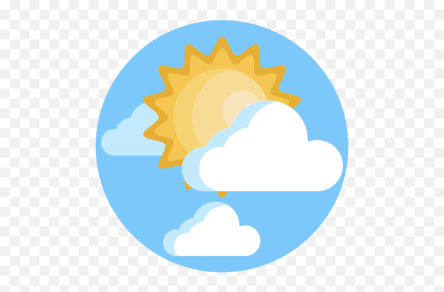 Clouds And Sun - Free Weather Icons Art Png,Sun Cloud Icon