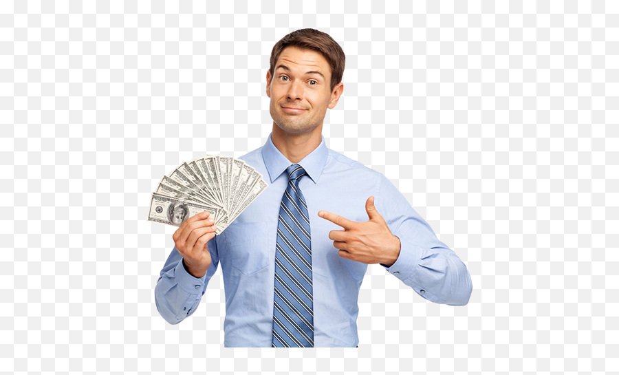 Download Happy Man Holding In His Hand Bundles Of Money Cash - Money Png,Happy Man Png
