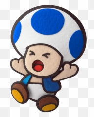 Download Toad Paper Mario Sticker Star - Paper Mario Blue Toad Png,Toad Png