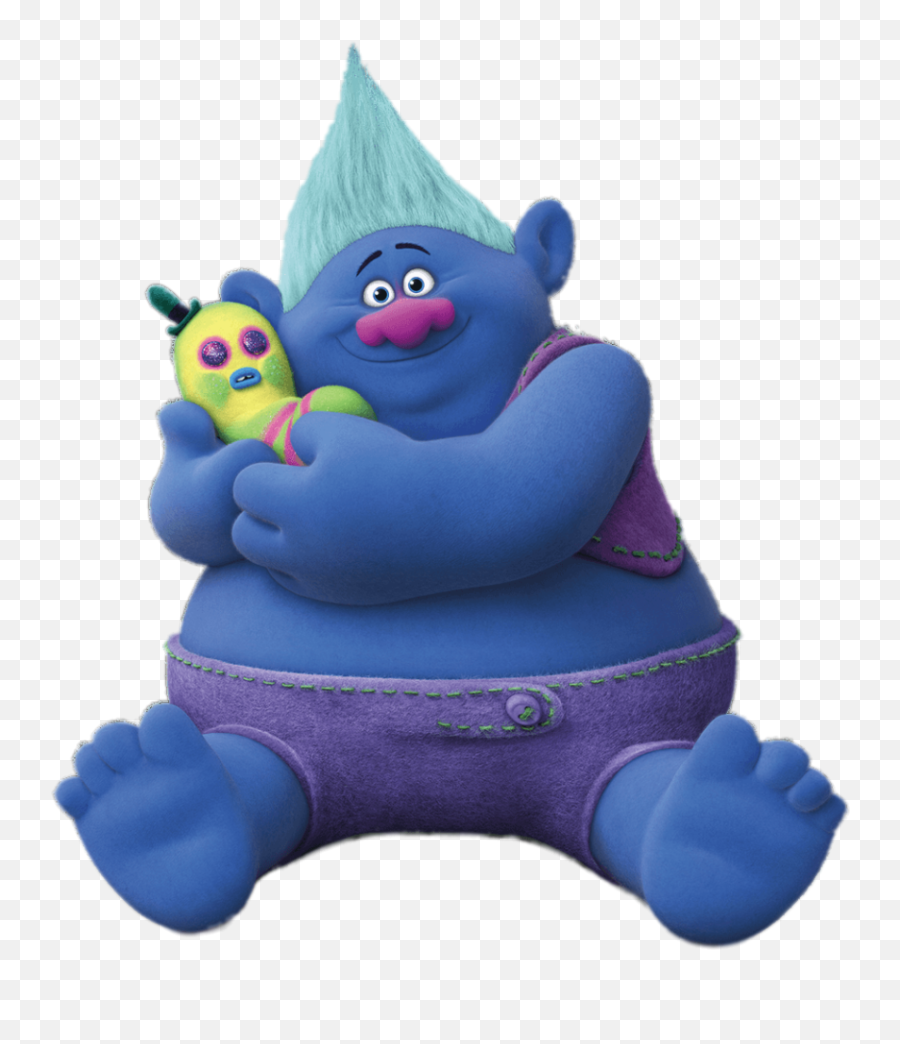 Trolls Biggie Holding Stuffed Animal - Personajes De Los Trolls Png,Trolls Logo Png