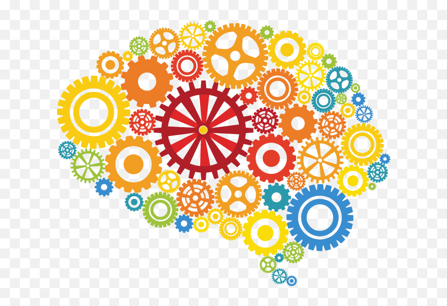 Download Custom Colored Brain - Brain Gears Png Full Size Gears Brain Png,Gears Transparent Background