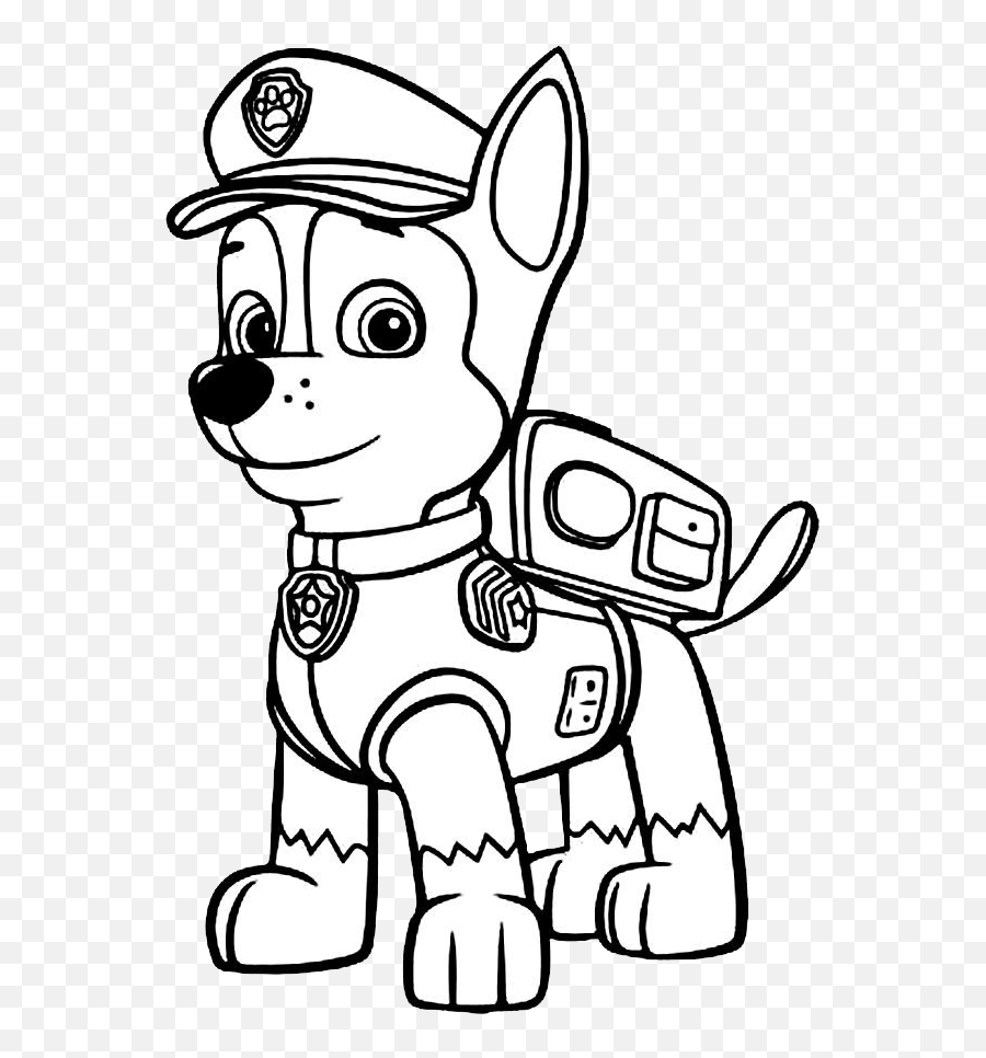 Moderno Perro Policial Para Colorear Viñeta - Paw Patrol Chase Paw Patrol Para Dibujar Png,Paw Patrol Chase Png