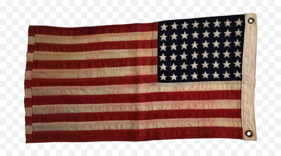 48 Star Flag Vintage Ensign No 12 Us Mare Island Wwii - United States Flag Png,Usa Flag Transparent