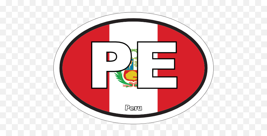 Peru Pe Flag Oval Sticker - Vertical Png,Peru Flag Png