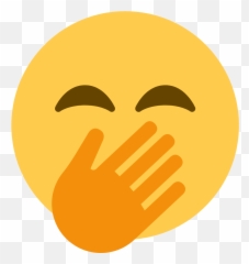 Face With Hand Over Mouth Emoji - png