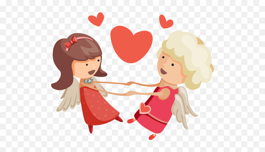 Cupid Love Angel Cartoon Heart For Valentines Day - 1762x1418 Holding Hands Png,Cupid Transparent