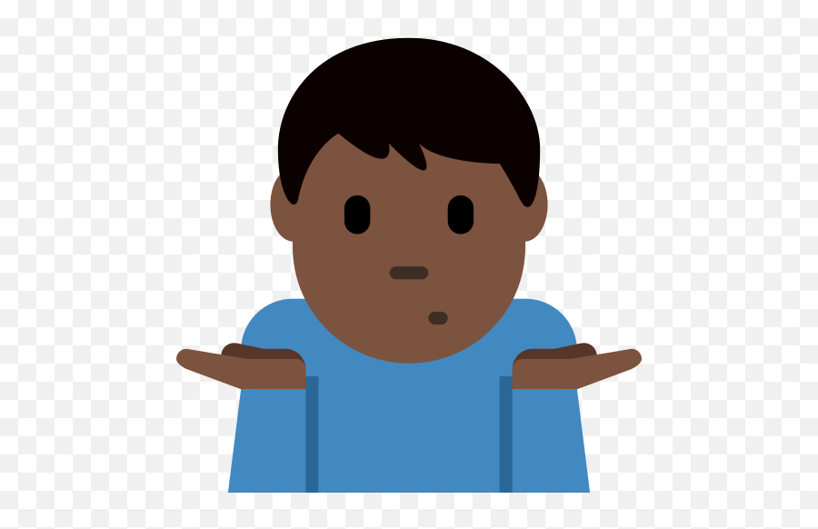 U200d Man Shrugging Dark Skin Tone Emoji - Black Shrugs Emoji Png,Boy Emoji Png