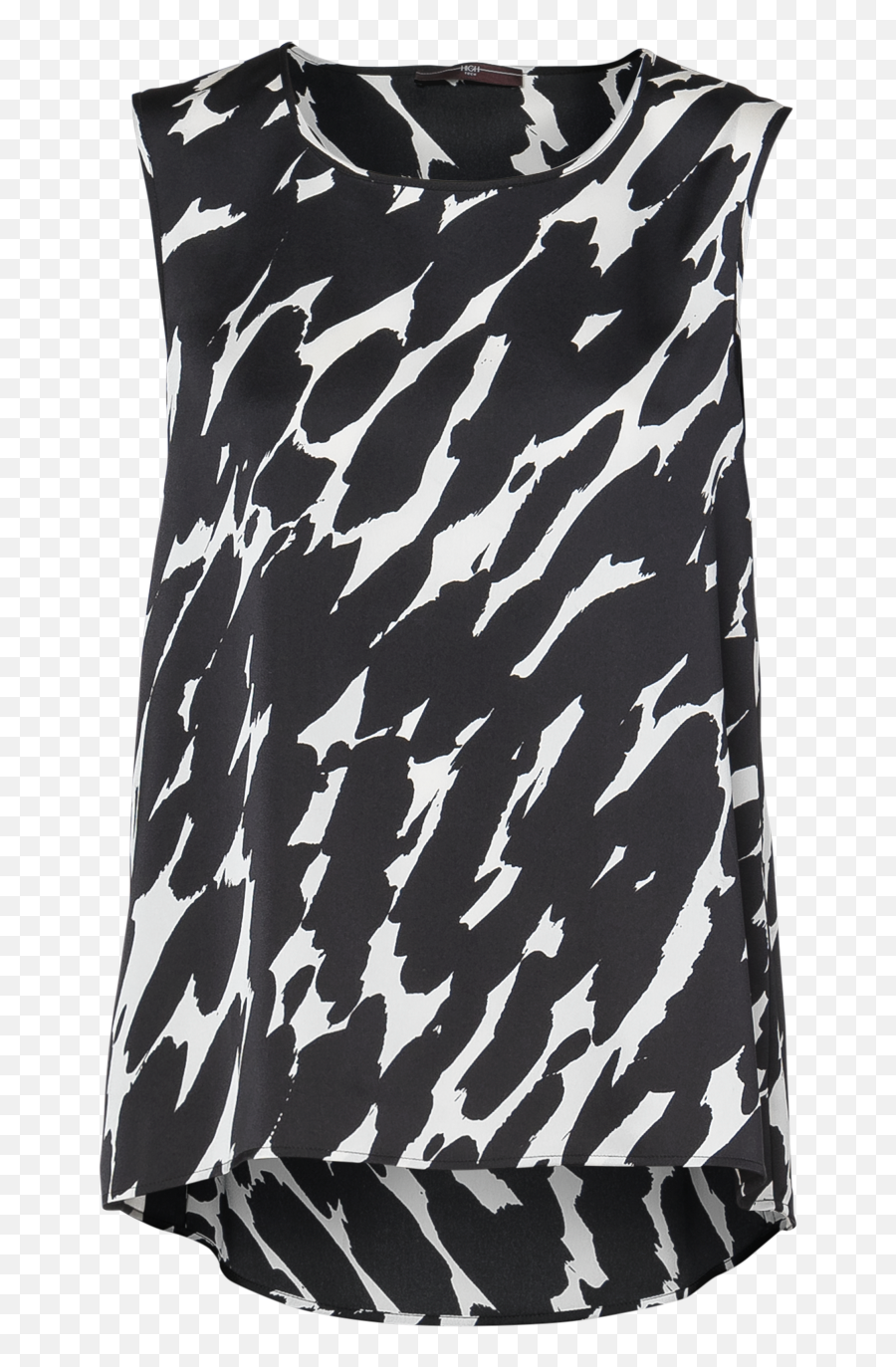 Cue A - Line Tank With Black Brushstroke Print Sleeveless Png,Black Brush Stroke Png