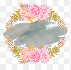 Marco De Flores Acuarela Png Image - Flower Circle Background Design,Acuarela Png