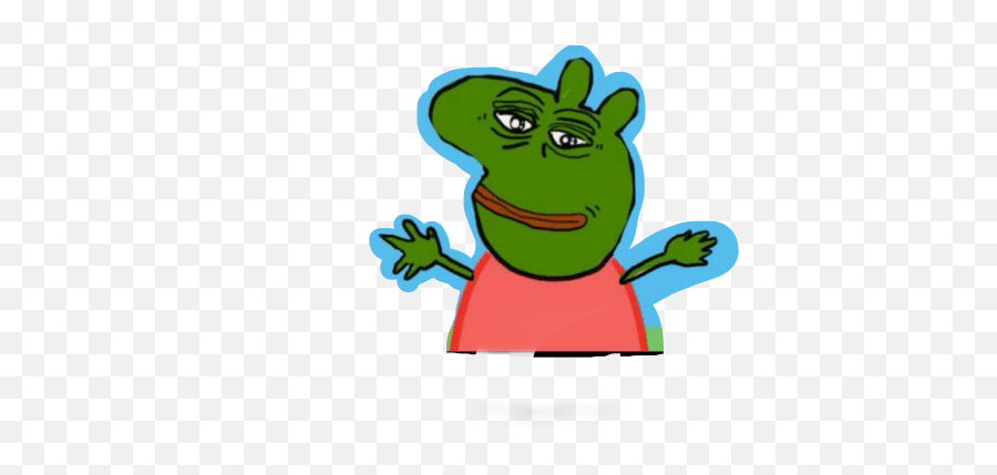 Peppapig Meme Sticker Pepe Frog By Laurenv427 - Fictional Character Png,Pepe Frog Transparent