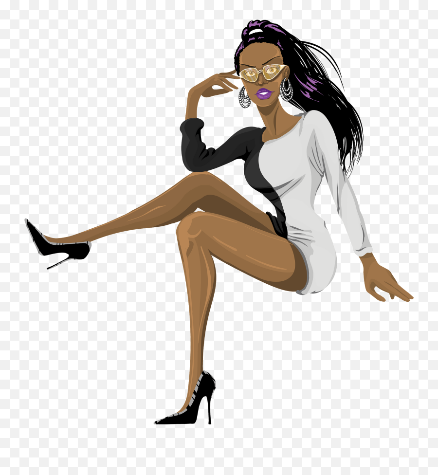 Fashion Black Lady Clipart - Beautiful Black Woman Clipart Png,Fashion Transparent