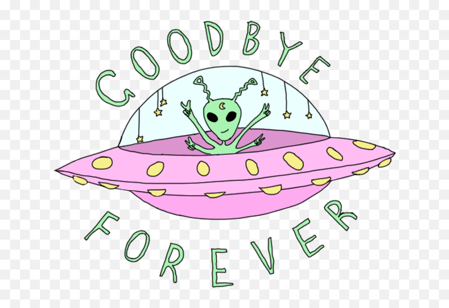 Good Bye Forever Stickers Png Freetoedit - Overlays Png Tumblr Aliens,Bye Png